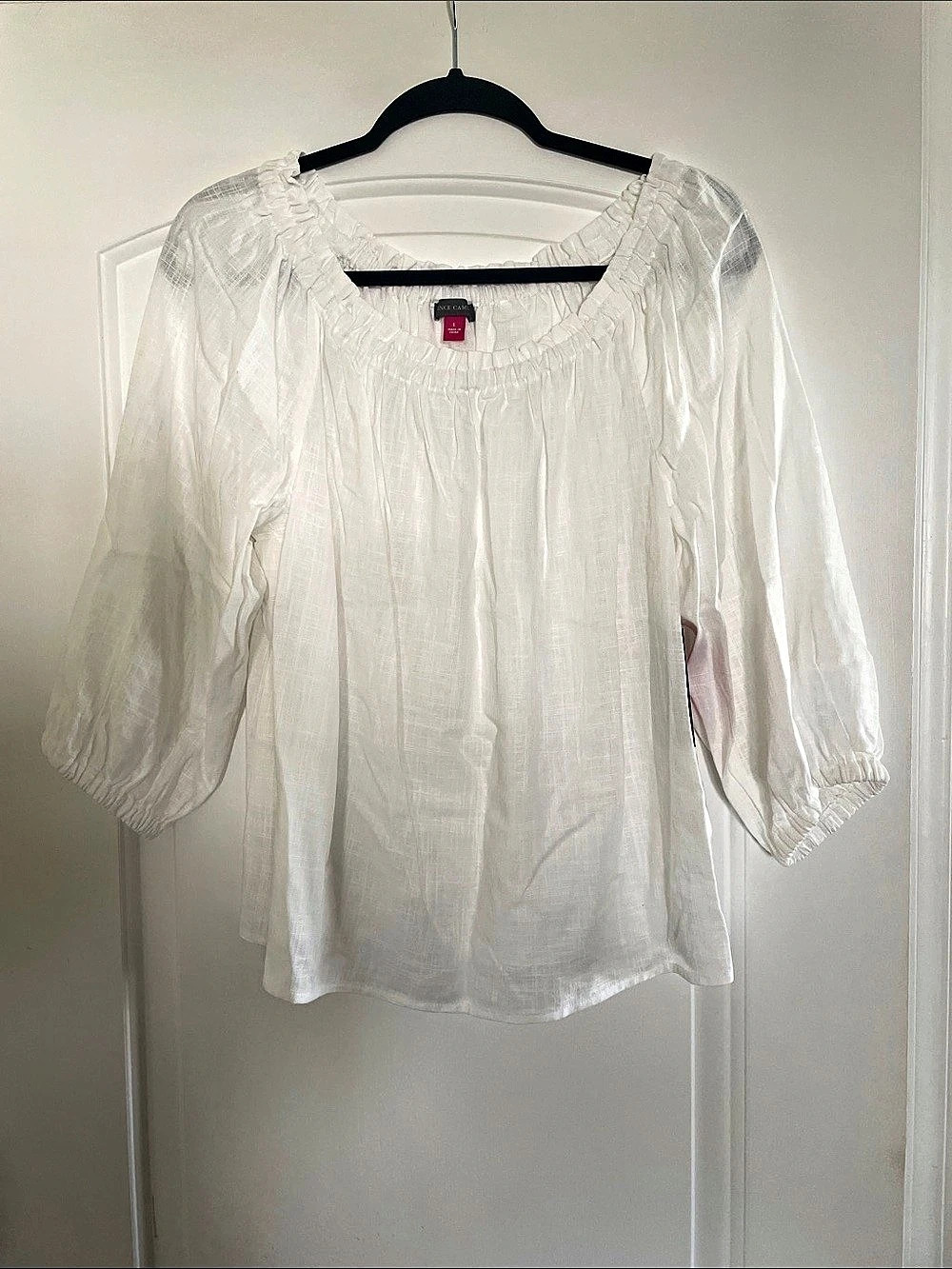 Vince Camuto Off-The-Shoulder Long Sleeve Blouse White Large NWT